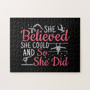Girls Gymnastics - She Believed She Could Jigsaw Puzzle
