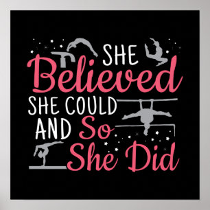 Girls Gymnastics - She Believed She Could Poster