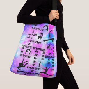 Girls Gymnastics Skills Crosswords Personalised Crossbody Bag