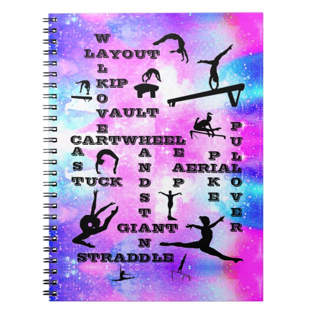 Girls Gymnastics Skills Gymnast Crosswords Notebook (Front)