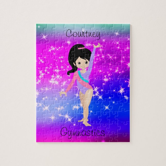 Girls Gymnastics Sparkle Gymnast in Leotard   Jigsaw Puzzle (Vertical)