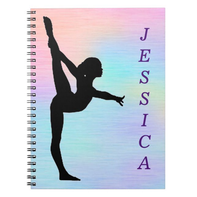 Girls Gymnastics Spiral Photo Notebook (Front)