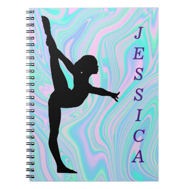 Girls Gymnastics Spiral Photo Notebook (Front)