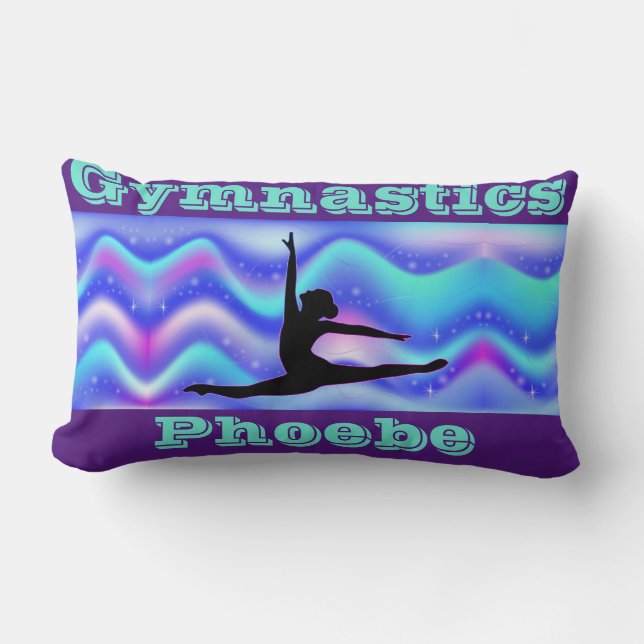 Girls Gymnastics Throw Pillow w/ Name (Front)
