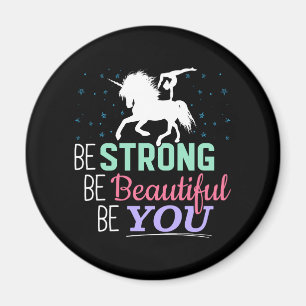 Girls Gymnastics Unicorn - Be Strong Beautiful You Magnet