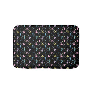 Girls Gymnastics Women Gymnasts with Stars Bath Mat