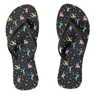 Girls Gymnastics Women Gymnasts with Stars Flip Flops