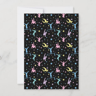 Girls Gymnastics Women Gymnasts with Stars Holiday Card