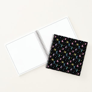 Girls Gymnastics Women Gymnasts with Stars Notebook