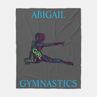 Girls Gymnastics Word Art / Word Cloud Fleece Blanket