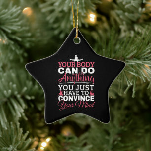 Girls Gymnastics - Your Body Can Do Anything Ceramic Tree Decoration