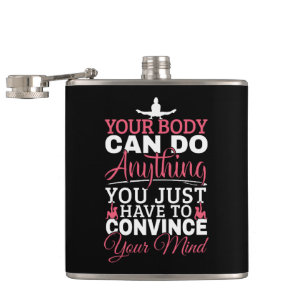 Girls Gymnastics - Your Body Can Do Anything Hip Flask
