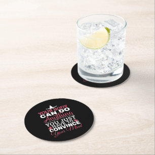 Girls Gymnastics - Your Body Can Do Anything Round Paper Coaster
