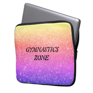 Girls Gymnastics Zone Gymnast Rainbow Sparkle Laptop Sleeve