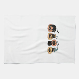Girls Halloween Cute Cat Pumpkin Witch Costume Lon Tea Towel