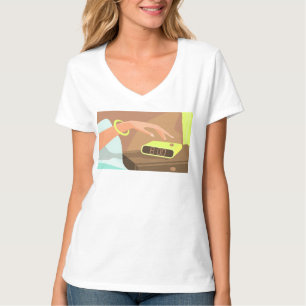 Girls hand pushing on alarm clock snooze button T-Shirt