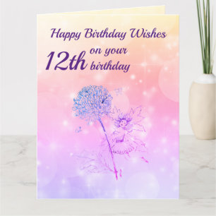 Girls Happy 12th Birthday Greeting Card