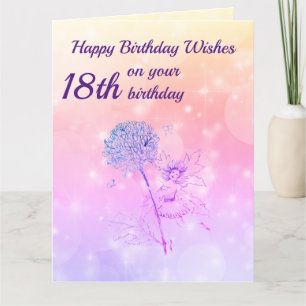 Girls Happy 18th Birthday Greeting Card