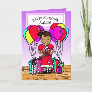 Girl's Happy Birthday Card