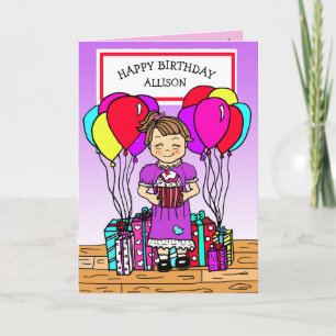 Girl's Happy Birthday Card