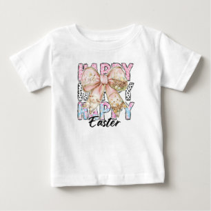 Girls Happy Easter Coquette Bow Baby T-Shirt