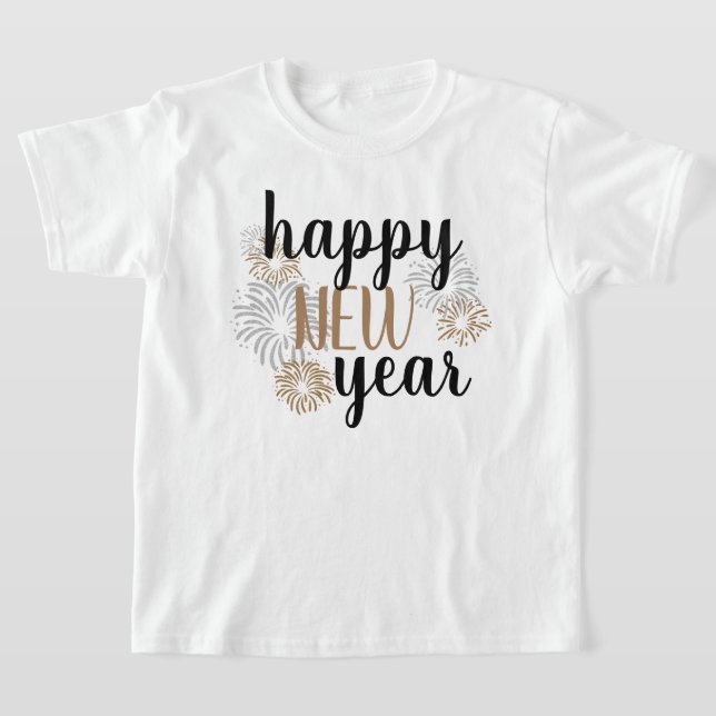 Girls Happy New Year T-Shirt (Laydown)