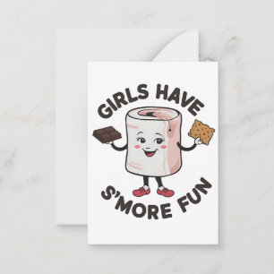 Girls Have S'more Fun Funny S'more Camping Outdoor Card