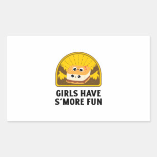 Girls have smore fun Retro vintage sunset Rectangular Sticker