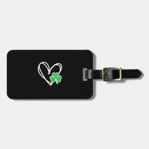Girls Heart St Patricks Day Shamrock Irish Toddler Luggage Tag