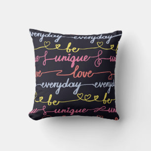 Girls' hearts, words seamless pattern. cushion