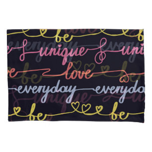 Girls' hearts, words seamless pattern. pillowcase