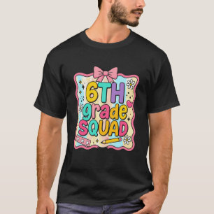Girls Hello 6TH Grade Coquette Preppy Back to Scho T-Shirt