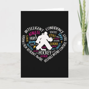 Girls Hockey Goalie Love Heart For Teens Women Wor Card