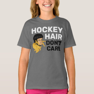 Girls Hockey Hair Don't Care Blonde T-Shirt