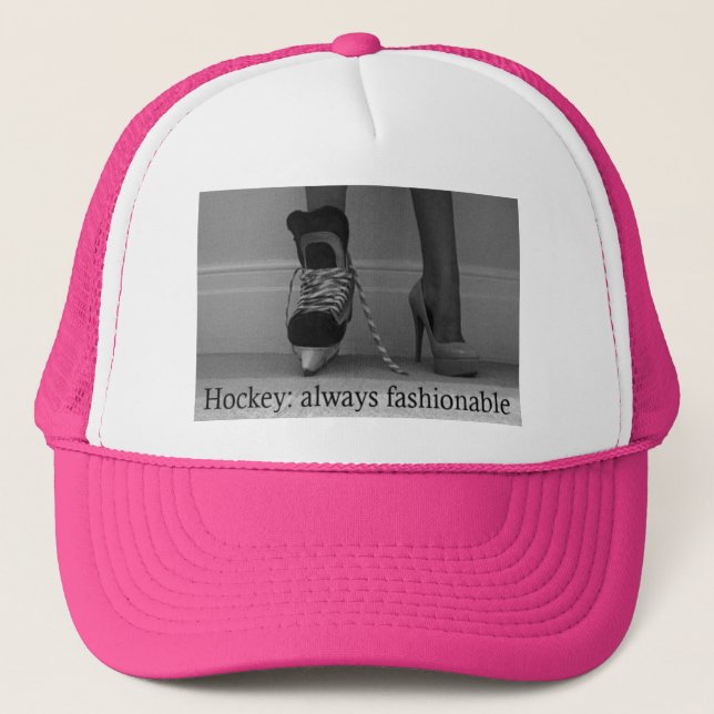 Girls Hockey is always Fashionable Trucker Hat (Front)
