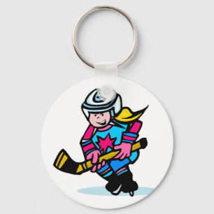 Girls Hockey Key Ring