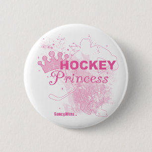 Girls Hockey Princess 6 Cm Round Badge