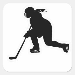 Girls hockey  square sticker