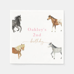 Girl's Horse Birthday Party Napkins