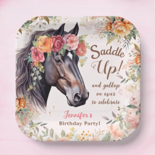 Girls Horse Birthday Party Paper Plates