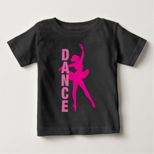 Girls Hot Pink Ballerina Dance Baby T-Shirt