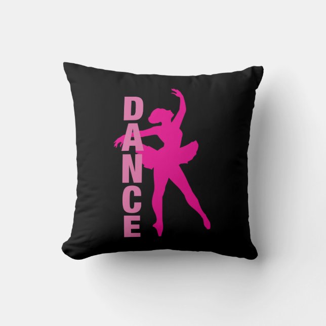 Girls Hot Pink Ballerina Dance Cushion (Front)