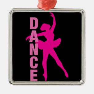 Girls Hot Pink Ballerina Dance Metal Tree Decoration