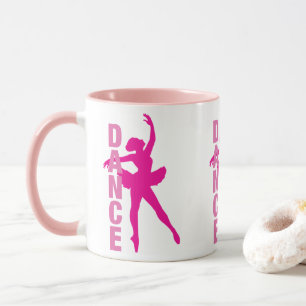 Girls Hot Pink Ballerina Dance Mug