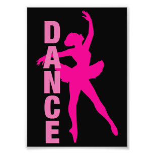 Girls Hot Pink Ballerina Dance Photo Print