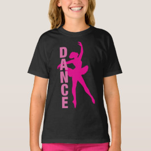 Girls Hot Pink Ballerina Dance T-Shirt