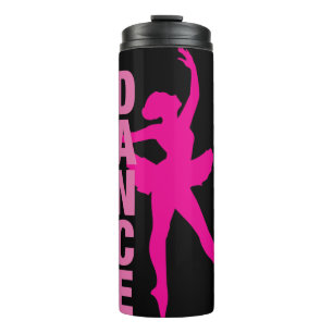 Girls Hot Pink Ballerina Dance Thermal Tumbler