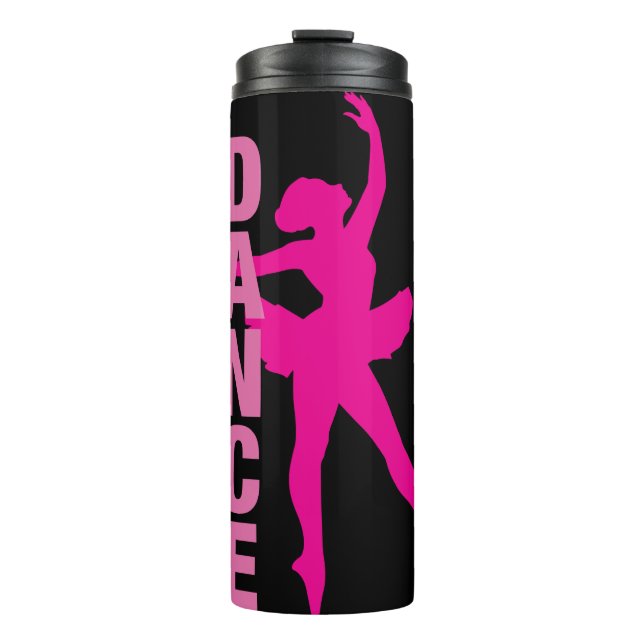 Girls Hot Pink Ballerina Dance Thermal Tumbler (Front)