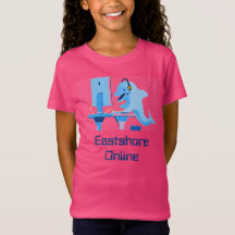Girls' Hot Pink Online Dolphin T-Shirt