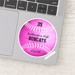 girls hot pink softball custom team name